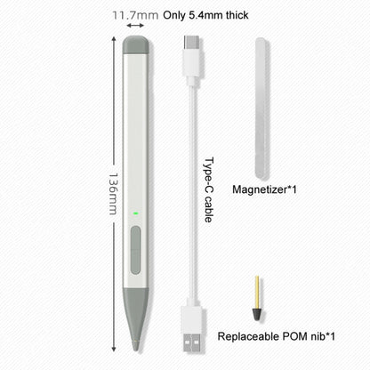 For Microsoft Surface Pro 8 / 9 / Go Laptop Stylus 4096 Pressure Sensitive Stylus Pen(Gray) - Stylus Pen by buy2fix | Online Shopping UK | buy2fix