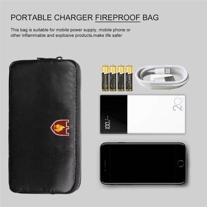 Fireproof and Waterproof Protective Bag for Digital Accessories Valuables 7.87x4.3x0.78 Inch - Digital Storage Bag by buy2fix | Online Shopping UK | buy2fix