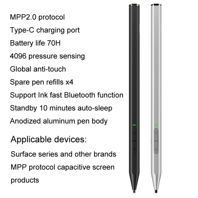 C582S For Microsoft Surface Stylus Pen Anti-Mistouch 4096 Pressure Sensitive Touch Pen Support lnk Bluetooth Function(Black) - Stylus Pen by buy2fix | Online Shopping UK | buy2fix