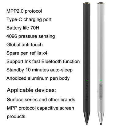 C582S For Microsoft Surface Stylus Pen Anti-Mistouch 4096 Pressure Sensitive Touch Pen Support lnk Bluetooth Function(Black) - Stylus Pen by buy2fix | Online Shopping UK | buy2fix