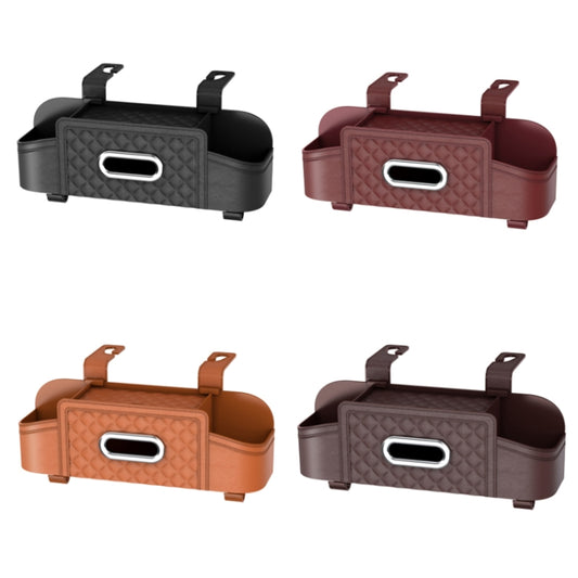 Multifunctional Car Seat Back Tissue Storage Box Hanging Bag(Black) by buy2fix