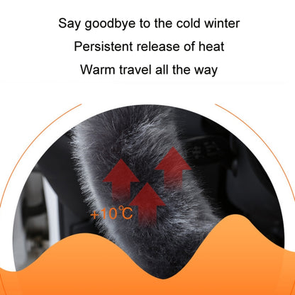 38cm Car Steering Wheel Winter Warm Short Plush Cover(D-type Gray) by buy2fix
