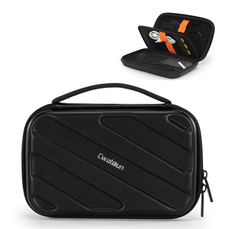 Cwatcun D163 Photography Accessories Organiser EVA Hard Shell Drop-proof Clutch Portable Digital Bag(Black) - Soft Bag by Cwatcun | Online Shopping UK | buy2fix