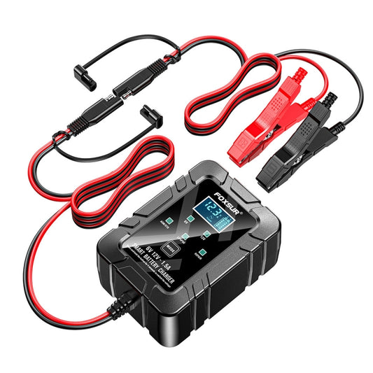 FOXSUR 6V/12V 1.5A Lawn Mower Motorcycle Lead Acid Battery SAE Plug Charger(EU Plug) by FOXSUR