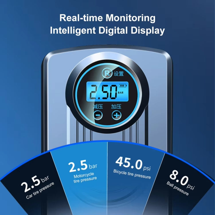 Car Portable Mini Digital Display High Power Multifunctional Inflatable Pump, Model: Wired by buy2fix