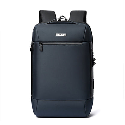 SKV B20453 Men Business Casual Multifunctional Double Shoulder Bag Large Capacity Laptop Backpack(Blue) - Backpack by SKV | Online Shopping UK | buy2fix