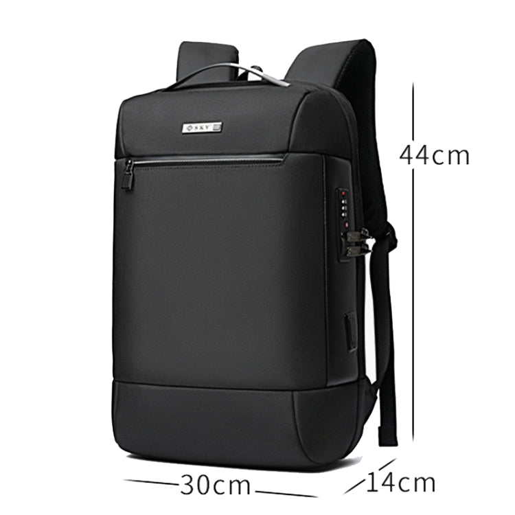 SKV B20453 Men Business Casual Multifunctional Double Shoulder Bag Large Capacity Laptop Backpack(Black) - Backpack by SKV | Online Shopping UK | buy2fix