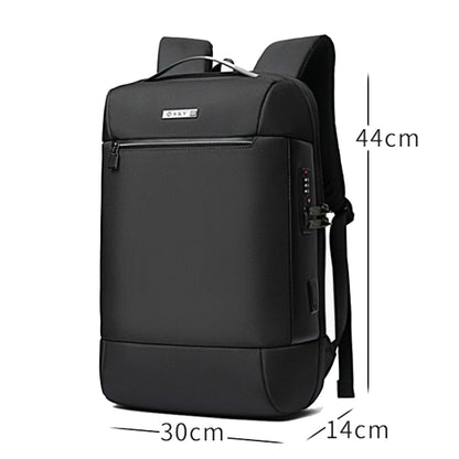 SKV B20453 Men Business Casual Multifunctional Double Shoulder Bag Large Capacity Laptop Backpack(Black) - Backpack by SKV | Online Shopping UK | buy2fix