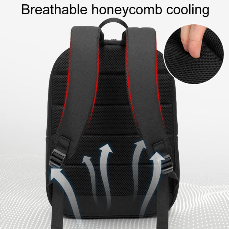 SKV B22016 Men Business Casual Double Shoulder Bag Outdoor Travel Laptop Backpack(Gray Blue) - Backpack by SKV | Online Shopping UK | buy2fix