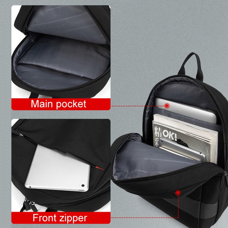 SKV B22016 Men Business Casual Double Shoulder Bag Outdoor Travel Laptop Backpack(Black) - Backpack by SKV | Online Shopping UK | buy2fix