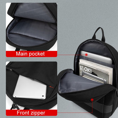 SKV B22016 Men Business Casual Double Shoulder Bag Outdoor Travel Laptop Backpack(Gray Blue) - Backpack by SKV | Online Shopping UK | buy2fix