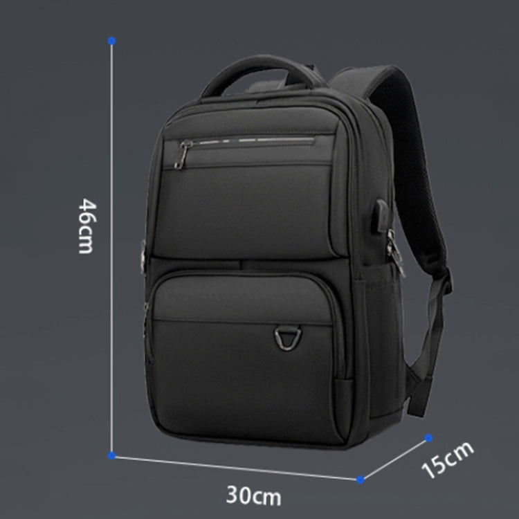 SKV B23889 Men Large Capacity Double-Shoulder Business Laptop Bag(Black) - Backpack by SKV | Online Shopping UK | buy2fix
