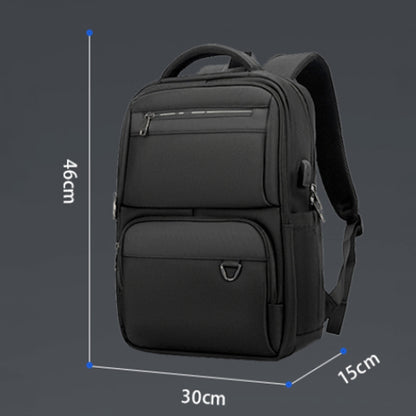 SKV B23889 Men Large Capacity Double-Shoulder Business Laptop Bag(Black) - Backpack by SKV | Online Shopping UK | buy2fix