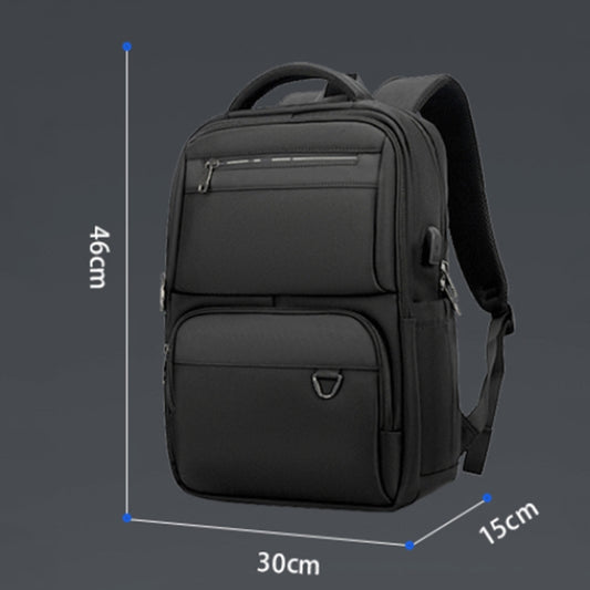 SKV B23889 Men Large Capacity Double-Shoulder Business Laptop Bag(Black) - Backpack by SKV | Online Shopping UK | buy2fix