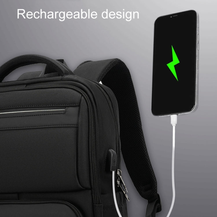 SKV B23889 Men Large Capacity Double-Shoulder Business Laptop Bag(Black) - Backpack by SKV | Online Shopping UK | buy2fix