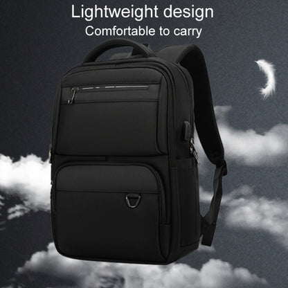 SKV B23889 Men Large Capacity Double-Shoulder Business Laptop Bag(Black) - Backpack by SKV | Online Shopping UK | buy2fix