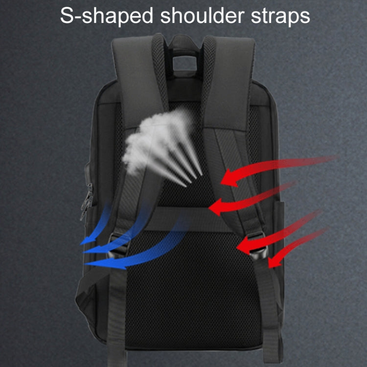 SKV B23889 Men Large Capacity Double-Shoulder Business Laptop Bag(Black) - Backpack by SKV | Online Shopping UK | buy2fix