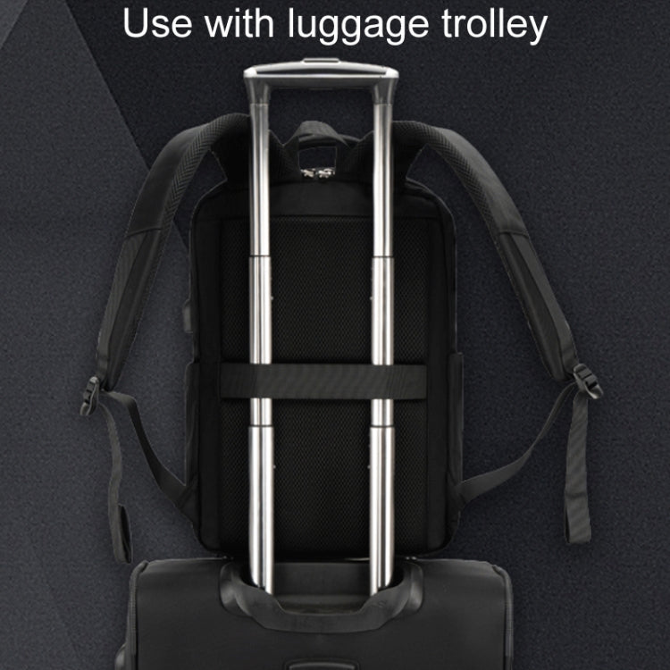 SKV B23889 Men Large Capacity Double-Shoulder Business Laptop Bag(Black) - Backpack by SKV | Online Shopping UK | buy2fix