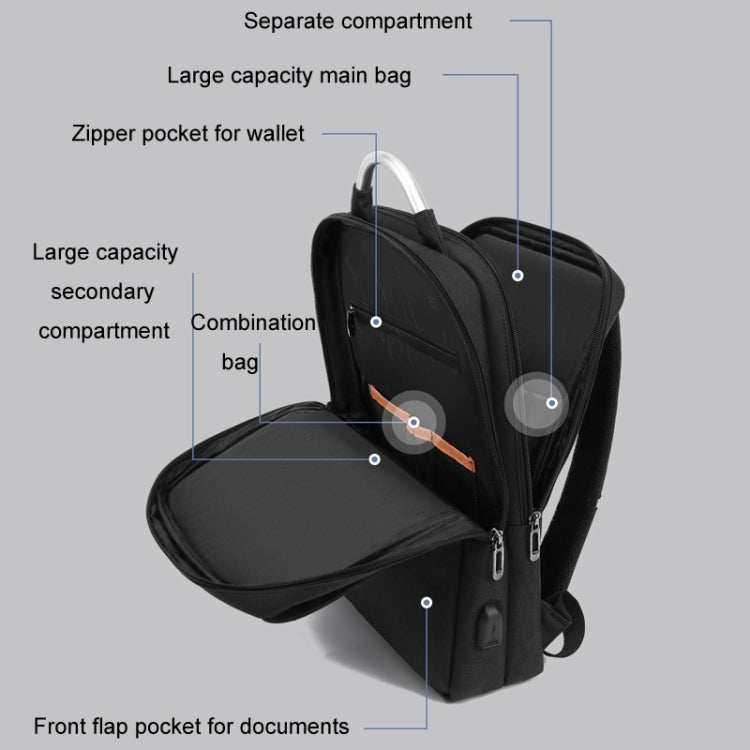 SKV BLB21282 Men Business Duty Traveling Double Shoulder Bag Lightweight Large Capacity Laptop Backpack(Black) - Backpack by SKV | Online Shopping UK | buy2fix