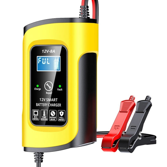 FOXSUR 12V8A SUV Car Motorcycle Intelligent Repair Type Lead-acid Battery Charger(UK Plug) by FOXSUR