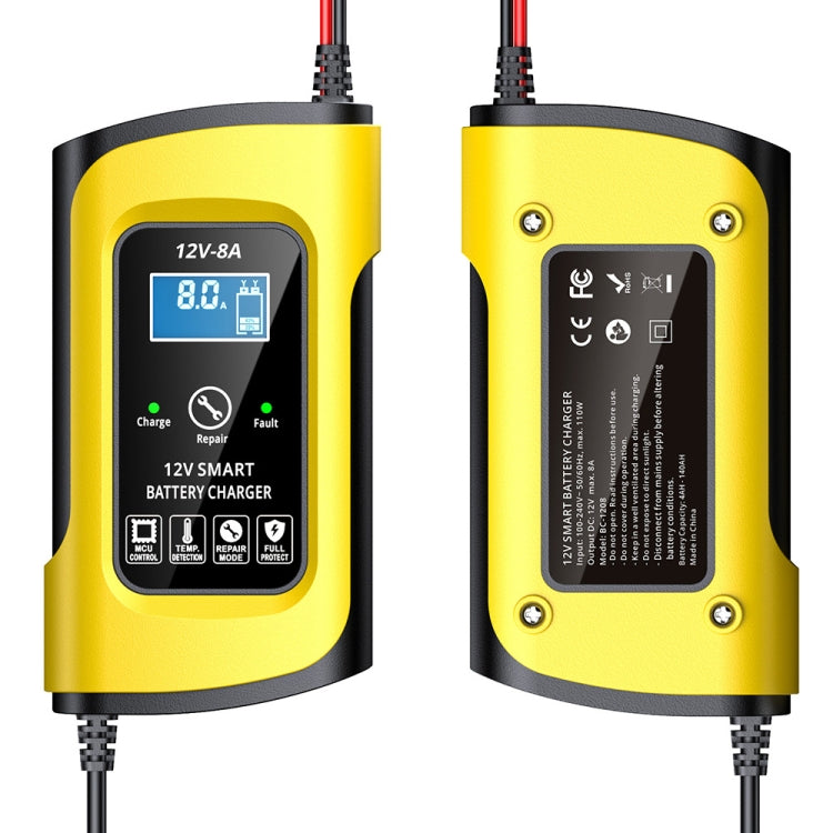 FOXSUR 12V8A SUV Car Motorcycle Intelligent Repair Type Lead-acid Battery Charger(US Plug) by FOXSUR