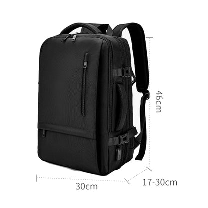 SKV BLB2006 Men Business Travel Double Shoulder Bag Large Capacity Casual Laptop Backpack(Black) - Backpack by SKV | Online Shopping UK | buy2fix