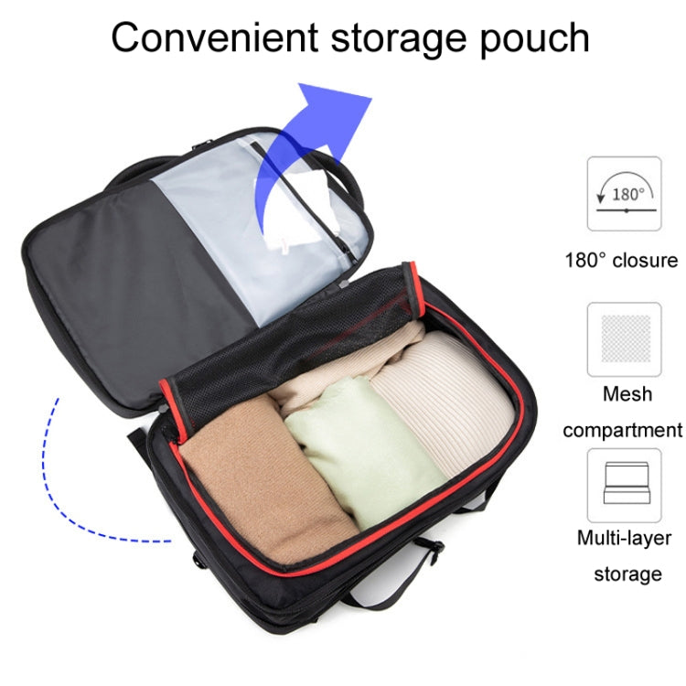 SKV BLB2006 Men Business Travel Double Shoulder Bag Large Capacity Casual Laptop Backpack(Black) - Backpack by SKV | Online Shopping UK | buy2fix