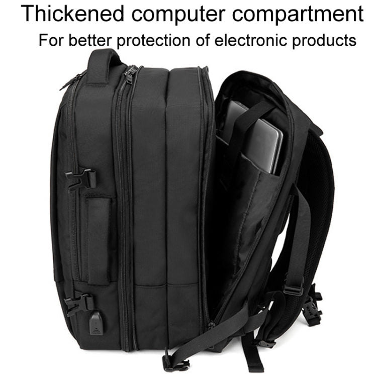 SKV BLB2006 Men Business Travel Double Shoulder Bag Large Capacity Casual Laptop Backpack(Black) - Backpack by SKV | Online Shopping UK | buy2fix