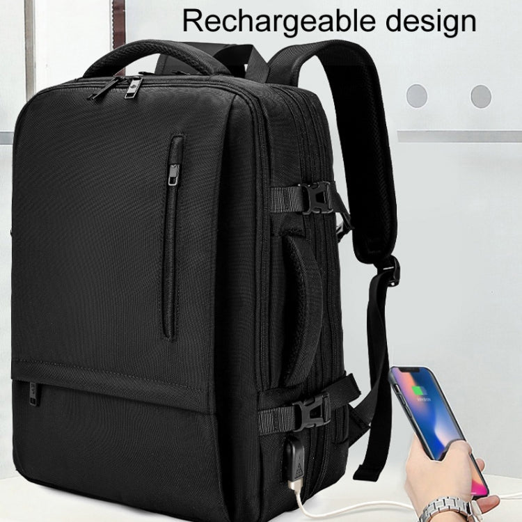 SKV BLB2006 Men Business Travel Double Shoulder Bag Large Capacity Casual Laptop Backpack(Black) - Backpack by SKV | Online Shopping UK | buy2fix