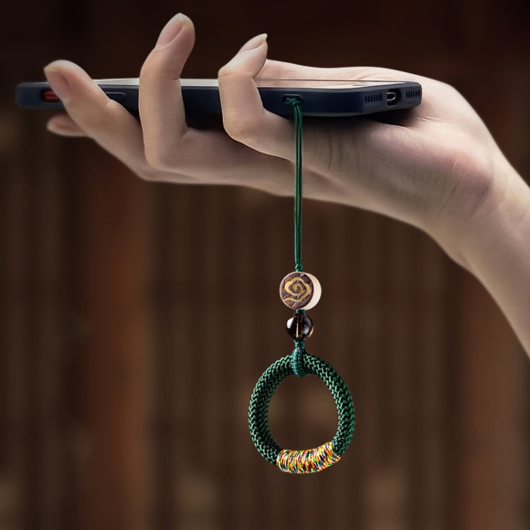 Hand-Woven Ancient Style Ring Buckle Mobile Phone Lanyard U Disk Lanyard Car Key Pendant(Red) - Lanyards & Wrist Straps by buy2fix | Online Shopping UK | buy2fix