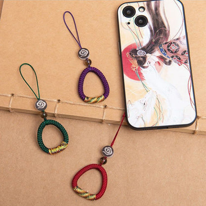 Hand-Woven Ancient Style Ring Buckle Mobile Phone Lanyard U Disk Lanyard Car Key Pendant(Purple) - Lanyards & Wrist Straps by buy2fix | Online Shopping UK | buy2fix