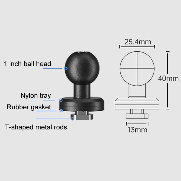 SUV Car Modified Central Control Bracket Base Slider, Specifications: 1 inch Rail Ball Head by buy2fix