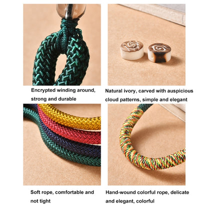 Carved Auspicious Cloud Hand-Woven Mobile Phone Anti-Lost Wrist Lanyard Key Pendant(Dark Blue) - Lanyards & Wrist Straps by buy2fix | Online Shopping UK | buy2fix