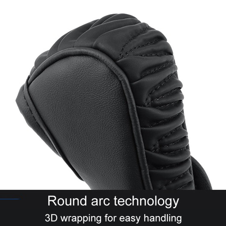 Car Universal Leather Gear Sleeve Breathable Gearshift Cover, Style: T Type Black by buy2fix