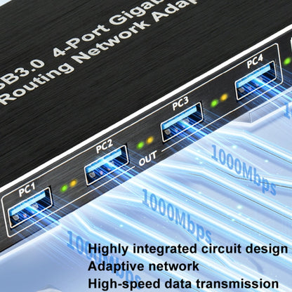 USB3.0 4-Ports Gigabit Network Adapter Plug and Play Router(Black) - Wireless Routers by buy2fix | Online Shopping UK | buy2fix