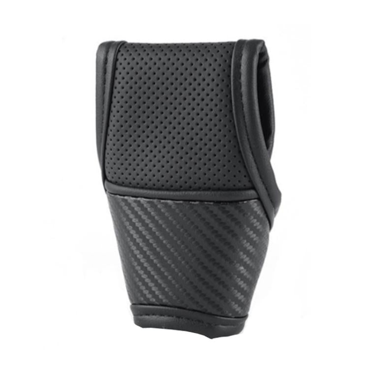 Car Automatic Universal Perforated Breathable Cowhide Side Opening Shift Cover, Style: B-Black by buy2fix
