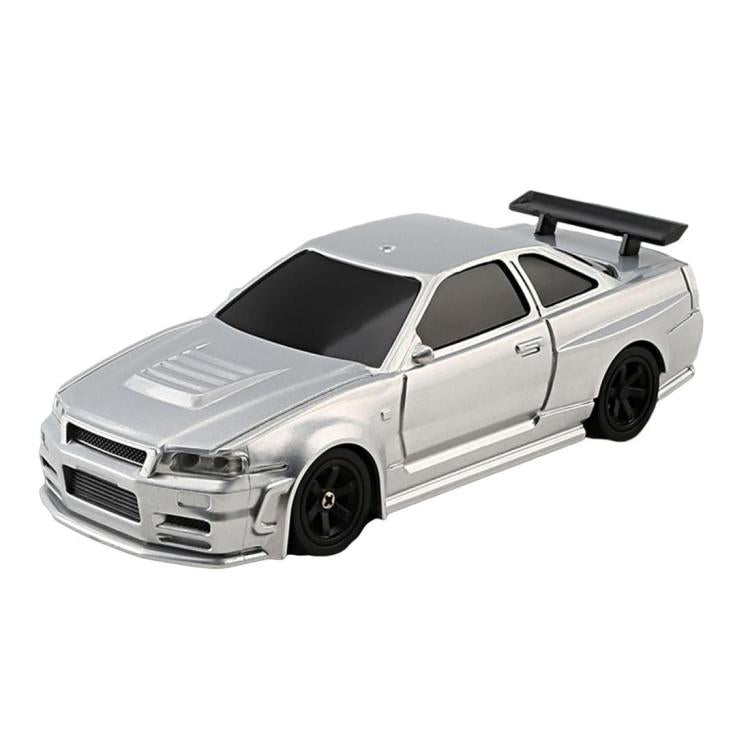 1:43 Full Scale Mini 4WD Drifting Charging Remote Control Car, Color: 4304G Silver GTR With Gyroscope - RC Cars by buy2fix | Online Shopping UK | buy2fix