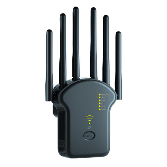 Urant U13 1200Mbps 2.4G/5G Dual Band WiFi Repeater Signal Amplifier US Plug Black