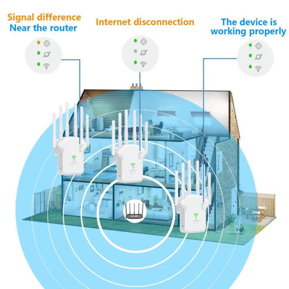 Urant U13 1200Mbps 2.4G/5G Dual Band WiFi Repeater Signal Amplifier US Plug White - Broadband Amplifiers by Urant | Online Shopping UK | buy2fix