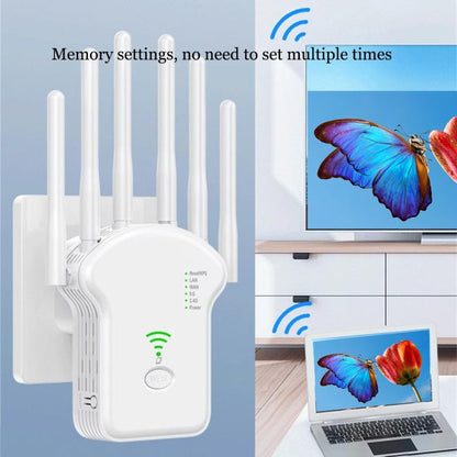 Urant U13 1200Mbps 2.4G/5G Dual Band WiFi Repeater Signal Amplifier US Plug White - Broadband Amplifiers by Urant | Online Shopping UK | buy2fix