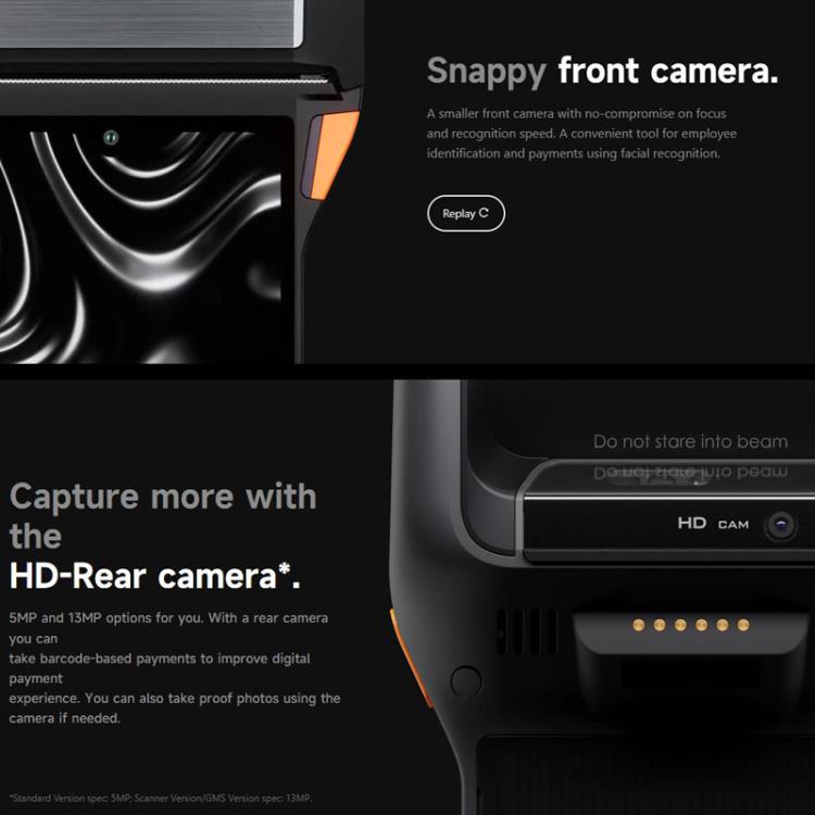 SUNMI V2s PLUS Handheld Cash Register With 80mm Printer Intelligent Mobile Terminal, Spec: 3+32G Scanner(US Plug) by SUNMI