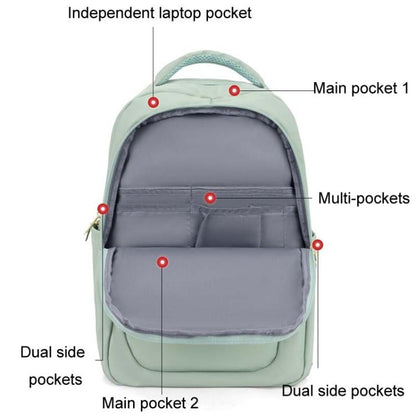 SKV B23874 Large Capacity Water Resistant Double Shoulder Casual Laptop Bag(Matcha Color) - Backpack by SKV | Online Shopping UK | buy2fix