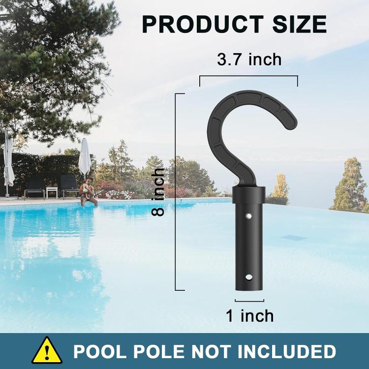 Pool Robot Cleaners Fixedly Connected Telescopic Pole Hook(Black) - Swimming Pool Parts by buy2fix | Online Shopping UK | buy2fix