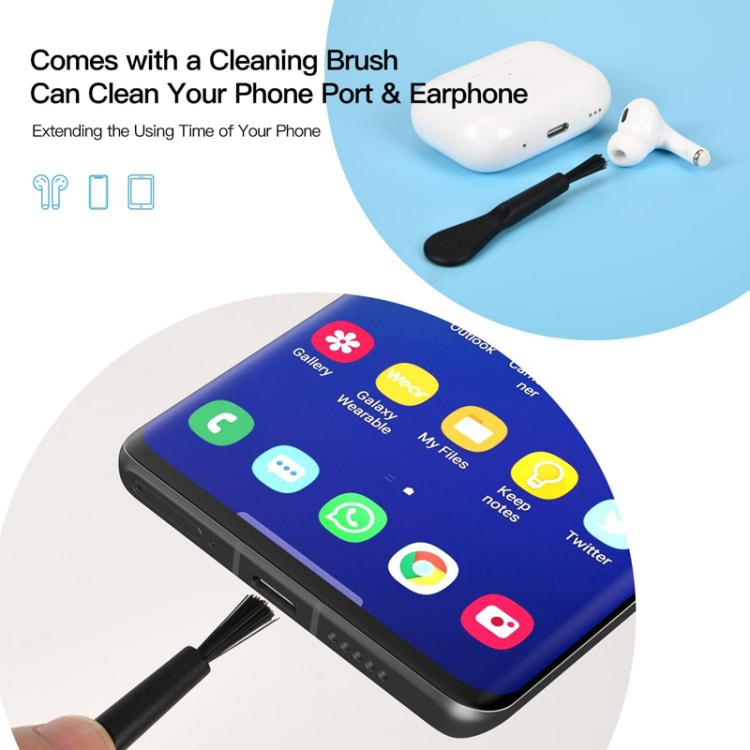 USB-C Charging Port Phone Dust Plug Lanyard Cleaning Brush Set(White) - Anti-dust & Ear Caps by buy2fix | Online Shopping UK | buy2fix
