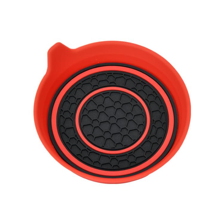 Car Bowl-shaped Non-slip Heat-insulating Double-ring Water Coaster, Color: Red by buy2fix
