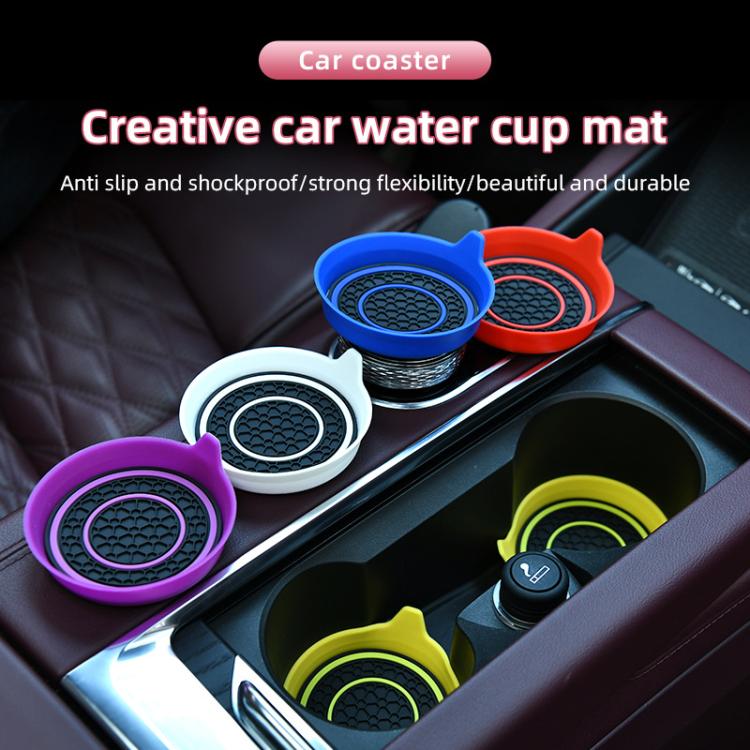 Car Bowl-shaped Non-slip Heat-insulating Double-ring Water Coaster, Color: Purple by buy2fix