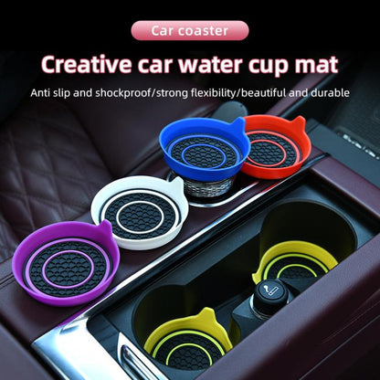 Car Bowl-shaped Non-slip Heat-insulating Double-ring Water Coaster, Color: Purple by buy2fix