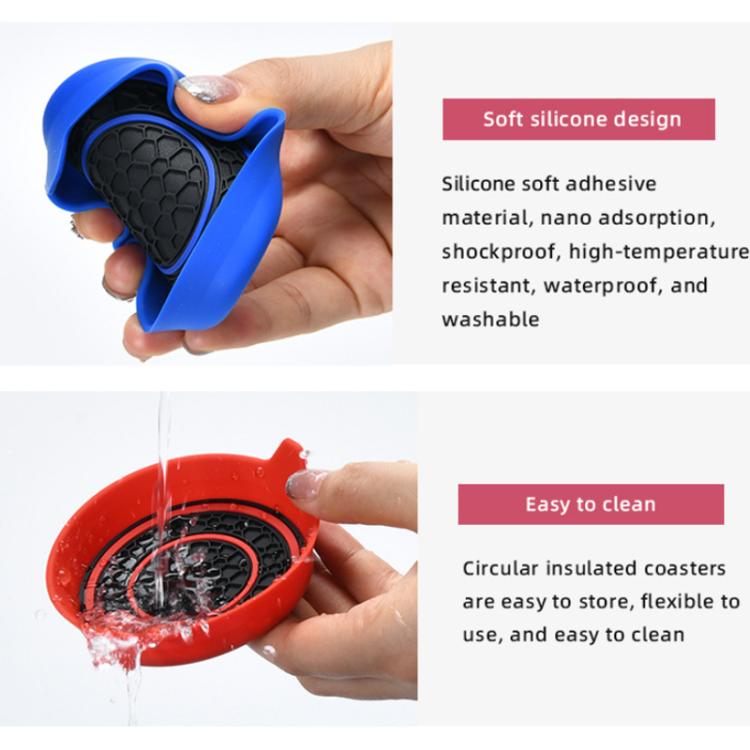 Car Bowl-shaped Non-slip Heat-insulating Double-ring Water Coaster, Color: Purple by buy2fix