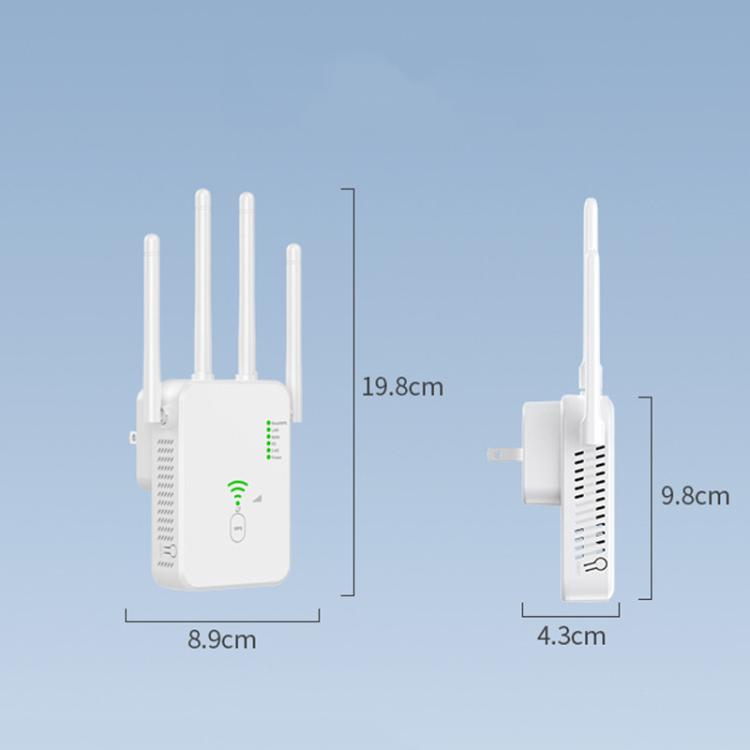 Urant U10 300Mbps 2.4G Wireless Repeater WiFi Signal Amplifier With 4 Antennas UK Plug White - Broadband Amplifiers by Urant | Online Shopping UK | buy2fix