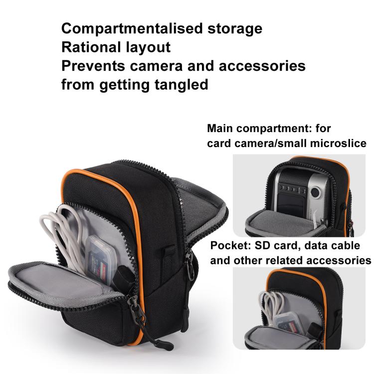 Cwatcun D168 Small Convenient Camera Bag Scratch-Resistant And Wear-Resistant Microslice Card Camera Pouch(Black) - Strap Satchel by Cwatcun | Online Shopping UK | buy2fix